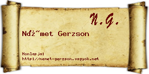 Német Gerzson névjegykártya